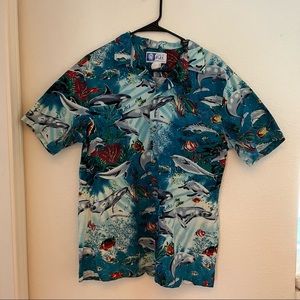 Underwater ocean whale aloha shirt
